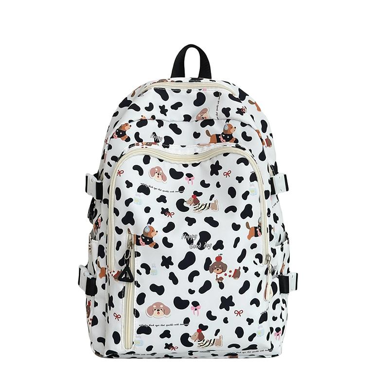 

Студенческий школьный рюкзак с мультяшным принтом, женский легкий рюкзак чёрный