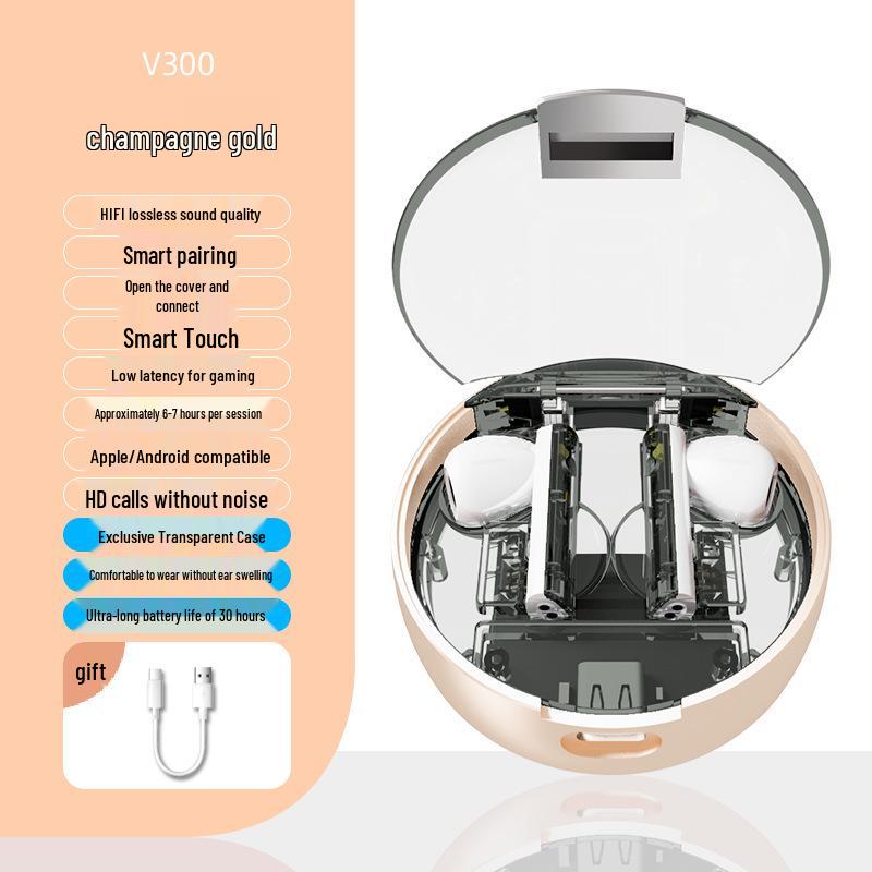 

Metallic Transparent True Wireless Semi-in-ear Bluetooth Earbuds with Long Battery Life