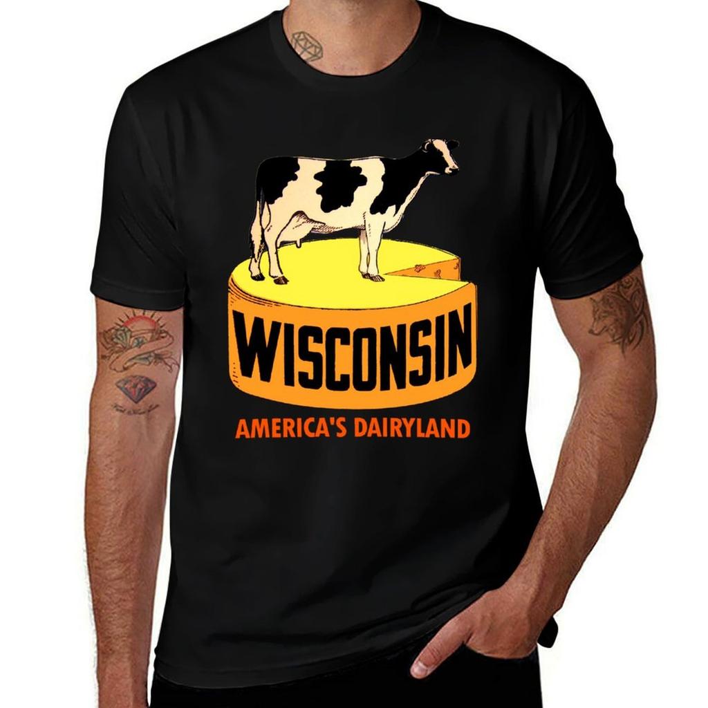 Wisconsin State Vintage Travel Decal TShirt man t shirts for men casual t shirt personalised TShirt