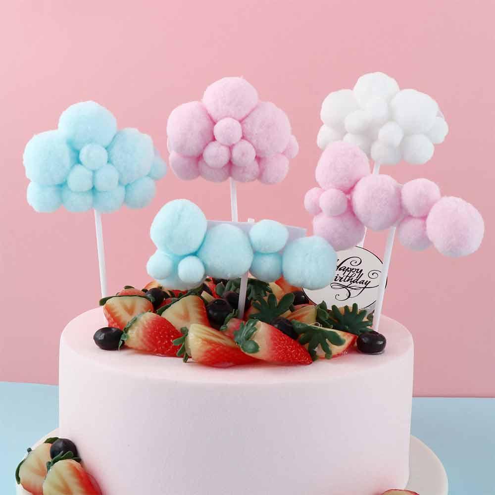 

Safe Suitable For Boy & Girl Happy Party DIY Clouds Topper Party Decor Cake Decoration Cake Topper long L білий