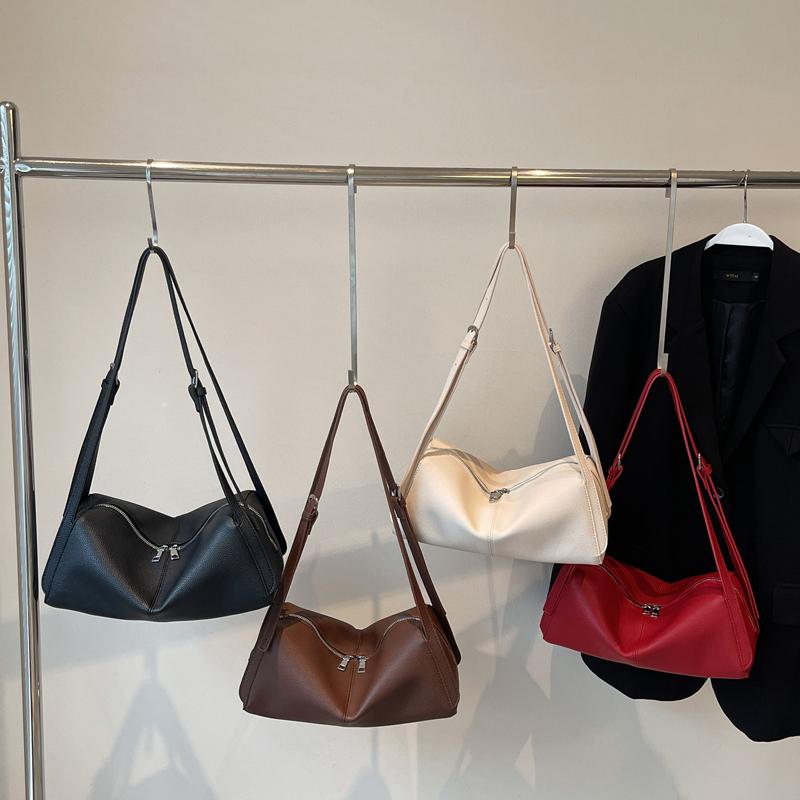 Fashion Solid PU Zipper Shoulder and Crossbody Bags 2026 Light Luxury Simple Versatile Personality Popularity Women's Handbags