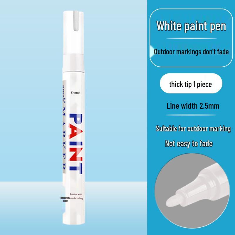 Waterproof White Acrylic Highlighter Pen - Long & Broad Tips, Extra Bold for Art & Outlining.