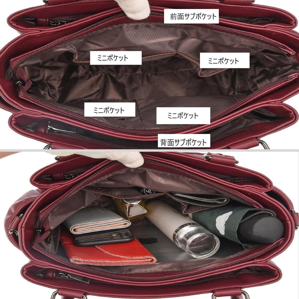 Welltude Women's Handbag, Large Capacity, Multi-Storage, Crossbody Bag, 3-Way, Shoulder Bag, Handbag, Commuter Bag (Blue)