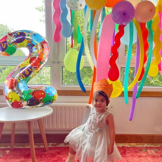 40 Inch Aluminum Foil Number Balloon Colorful 2024 New Year Large Size Balloon Celebration Decoration Party Supplies