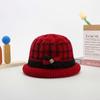 Thickened Knitted Woolen Hat Cold-proof Ear Protection Hat Fashion Dome Bow Bucket Cap  Winter