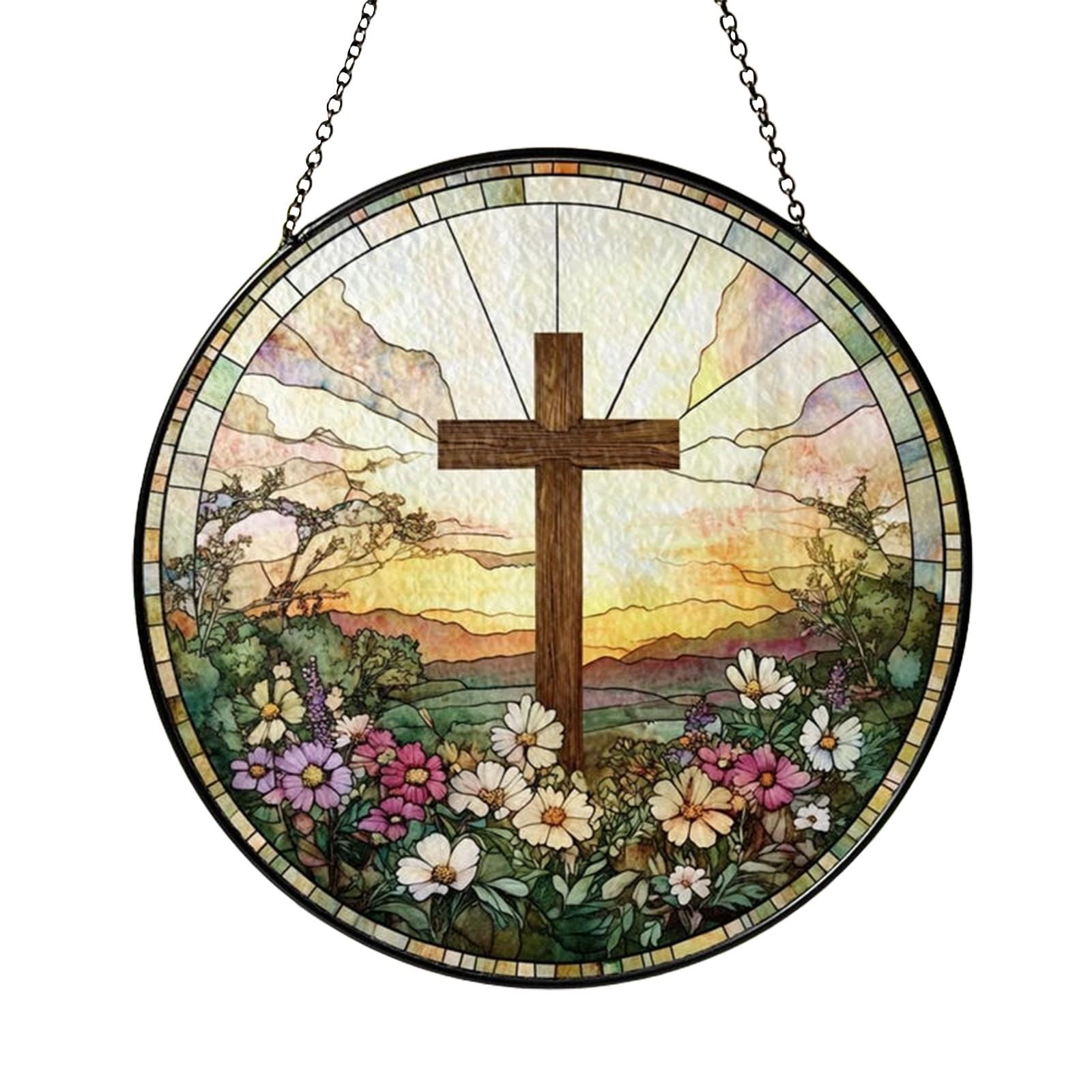 Beach Sunset Suncatcher Ornament Acrylic Window Decoration, Creative Lighting Craft Pendant Home Decoration Hanging One Size