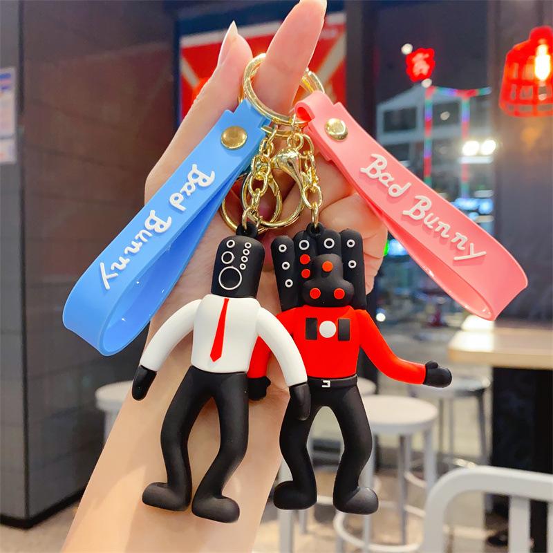 Toilet Person, Monitor Person, Three-dimensional Doll, Cartoon Car Keychain, Night Stall, Gift Pendant.
