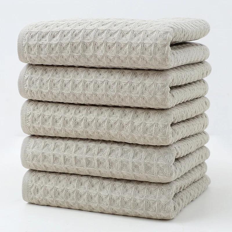 Pure Cotton Waffle Towel Gift Set - All-Cotton Soft Absorbent Towels Thickened Bath Towels for Daily Use & Perfect Gift Choice