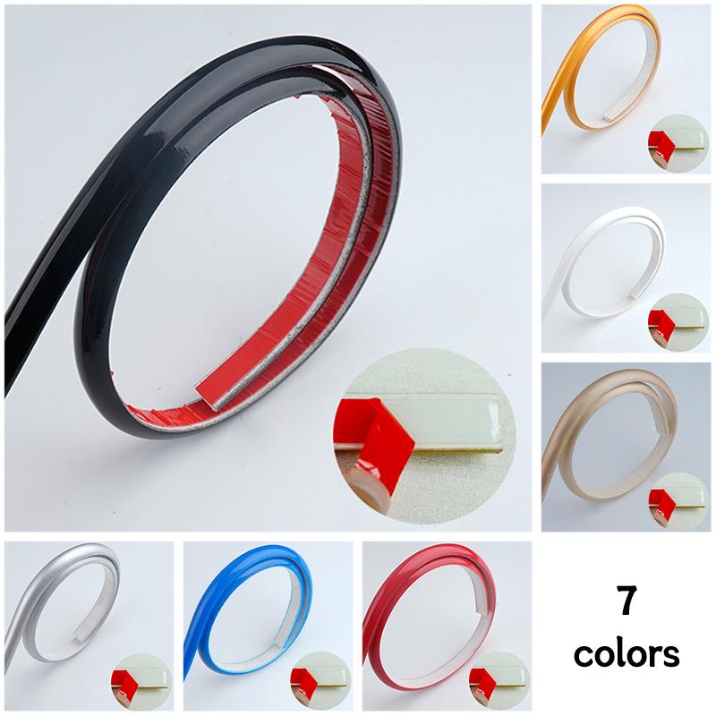 1M Self-adhesive PVC Wall Edge Strip Wall Waist Line Sticker Soft Anti-collision Semi-circular Waterproof Trim Line Skirting