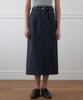 NOIRER FOR WOMAN Heavy Chino Midi Skirt (Navy)