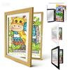 Wood Flap Art Frames FrONt Opening A6 Photo Frame Framed Picture DIY Children's Exhibition of Paintings Home Decor Storage Rack