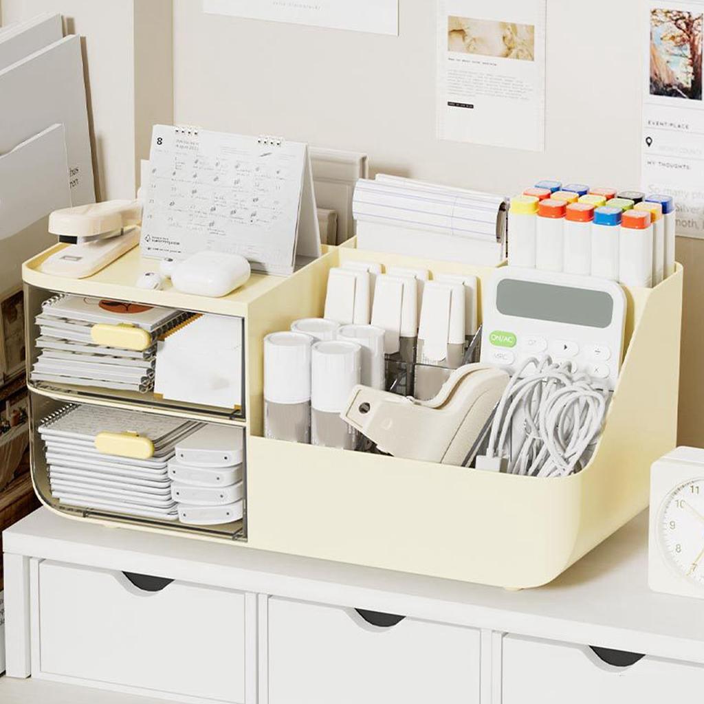Makeup Organizer Multifunctional Skincare Cosmetic Storage with 2 Drawers for Vanity Desktop Cream