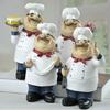 Cartoon Chef Figurine Hand-Painted Holding Fruit Plate Cake Noodles Spoon Chef Statue Sculpture Home Kitchen Dining Room Decoration Ornament