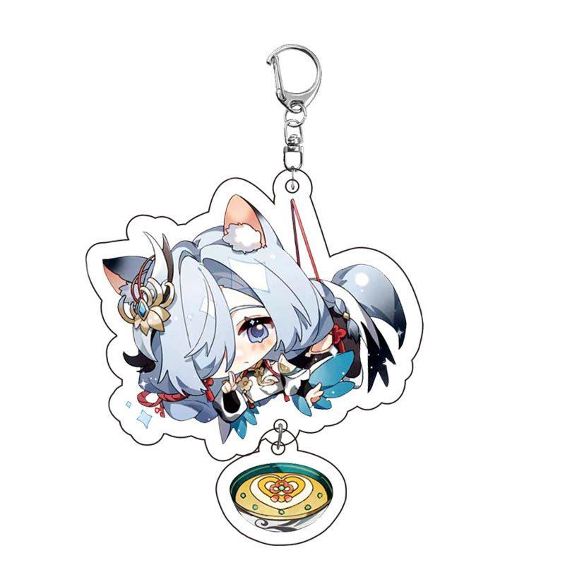 Game Keychains Acrylic Figure School Bag Keychian Holder Key Ring For Children Girl Men Accessories