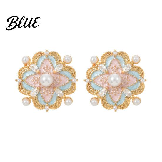Stud Earrings 1 Pair Imitation Pearl Cubic Zirconia Stone Inlaid