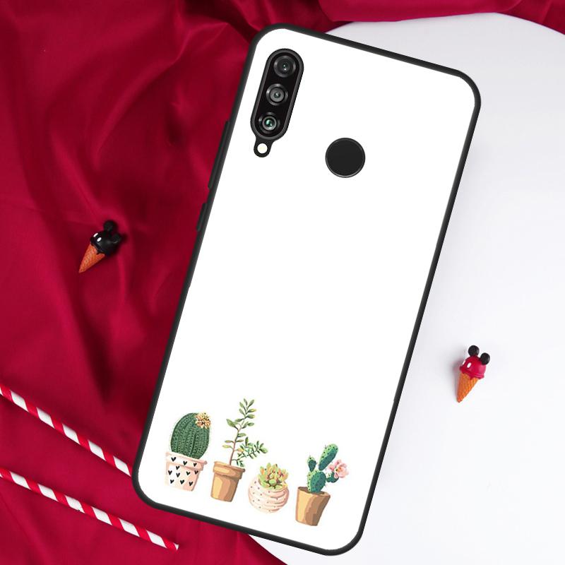 Cute Cactus Potted Plant For Huawei Nova Y90 Y70 Y60 Y72 Y73 Y61 Y91 7i 8i 11i 12i 12s 9 10 SE P20 P30 P40 Lite Case