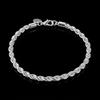 925 Sterling Silver Plated Bracelet for Women - Dainty Twisted Chain Minimalist Jewelry, Elegant Valentines Day, Mother's Day Birthday Gift for Her