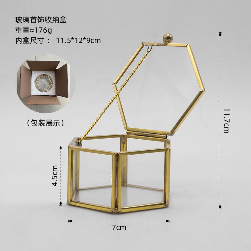 Nordic in Minimalist Glass Storage Jewelry Tray European Retro Mini Glass Jewelry Box Display Decoration Ornaments
