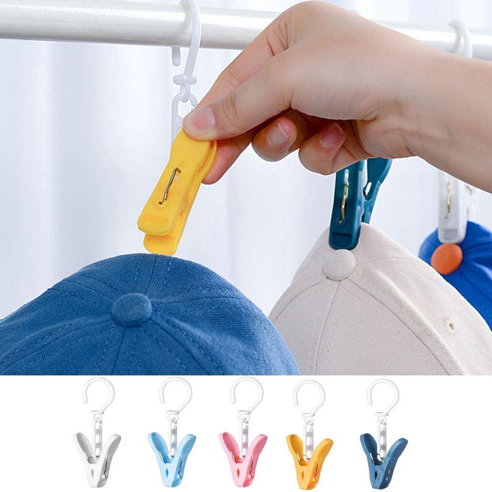 

6PCS Rotatable Drying Clip White Laundry Clip Multifunctional Clothes Peg Travel