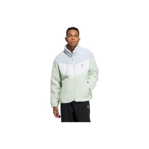 adidas Retro Colorblock Zip-Up Sports Jacket with Stand Collar, Unisex, Green
