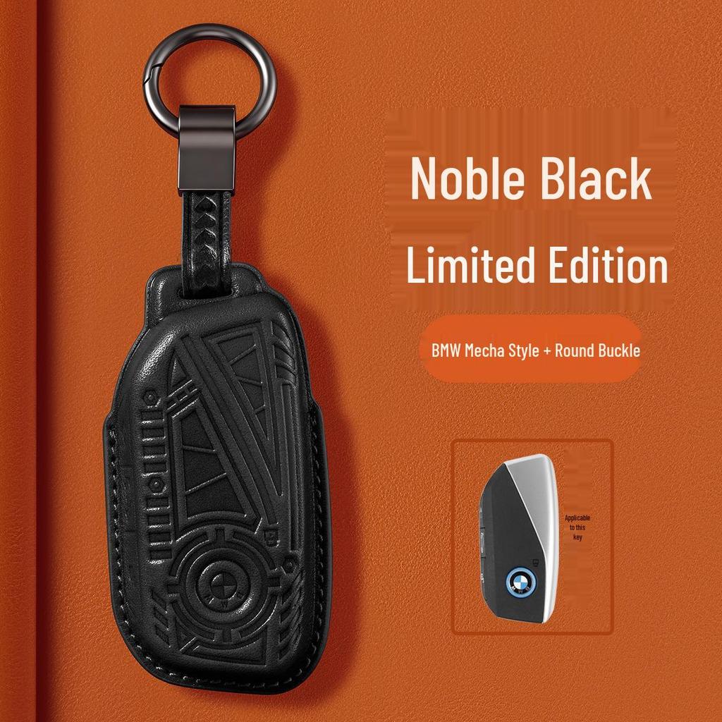 Premium Genuine Leather Key Case for BMW X5, X1, X3, X7, and 5 Series (530, 525li) Blade, 3 Series (330, 325li)