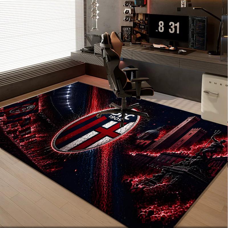 1PC rug Bologna Crest Design Carpet, Chair Rug,Area Rug for Office Bedroom living rooms bedroom, Doormat decor Christmas fan gifts