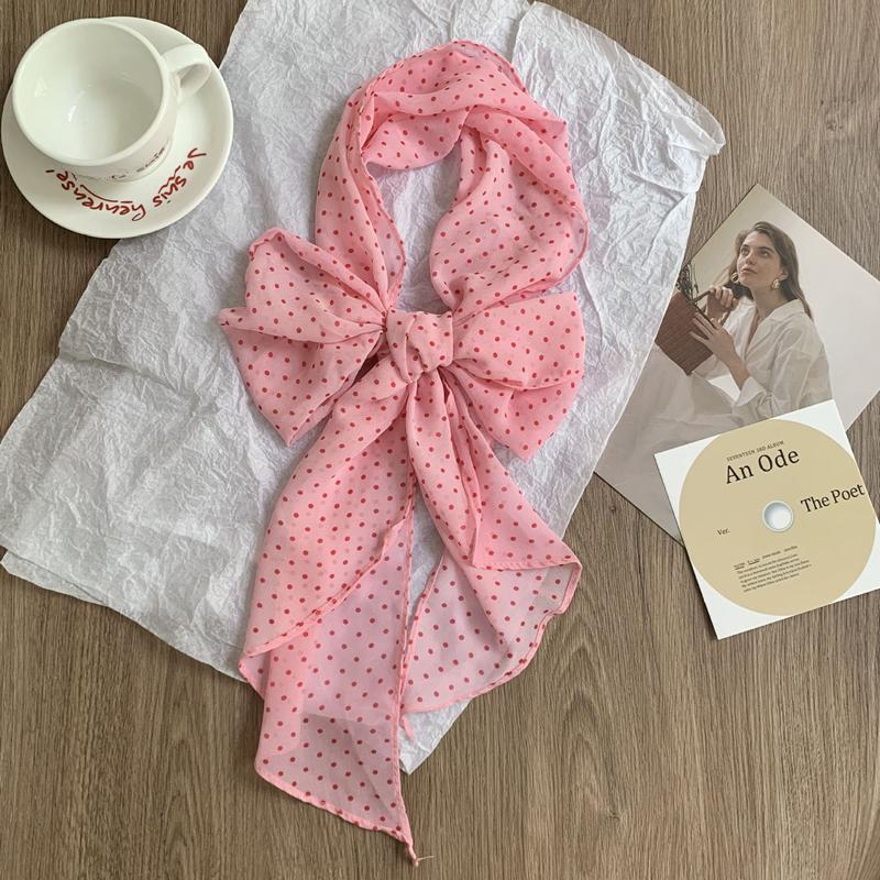 Fashion Thin Polka Dot Long Ribbon Scarf Shawl Elegant Neck Protection Neckerchief Narrow Tie Neck Scarf Costume Accessories