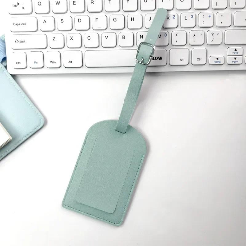 PU Leather Luggage Tags for Women Men Suitcase ID Address Name Holder Travel Accessories Portable Label