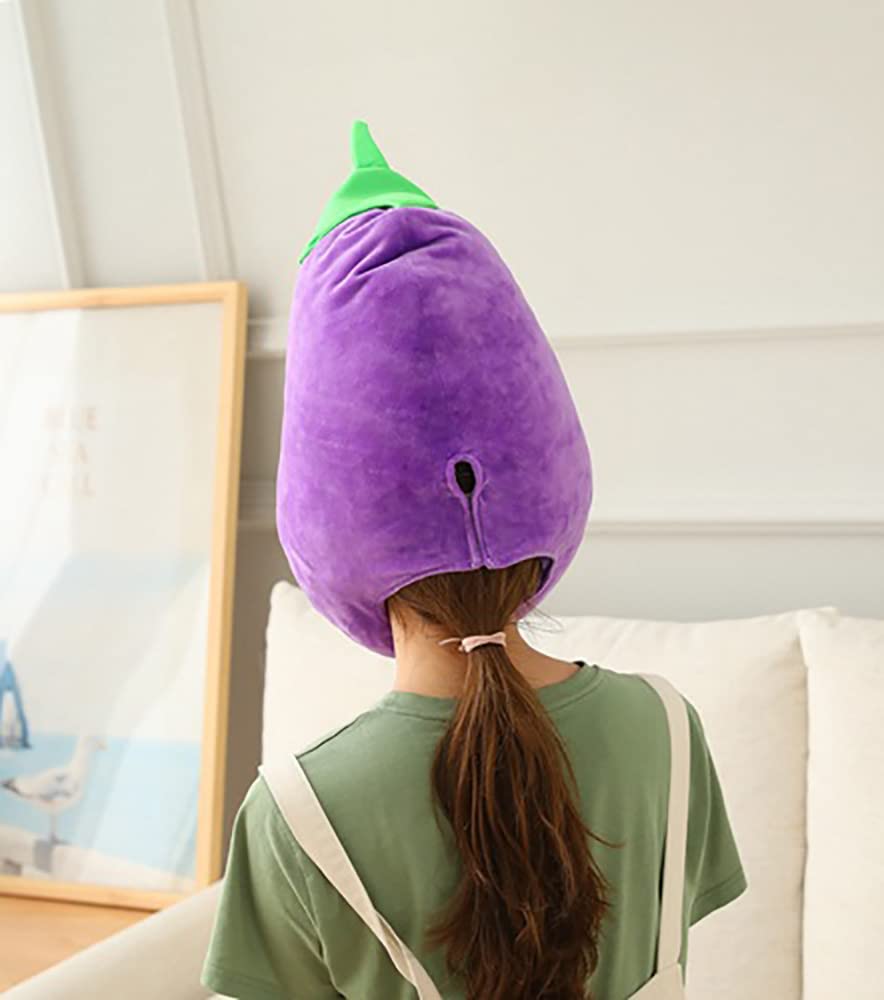 Cedar Eight Funny Headgear, Cute Cosplay Costume for Halloween, Events, School Festivals, and More (Eggplant)