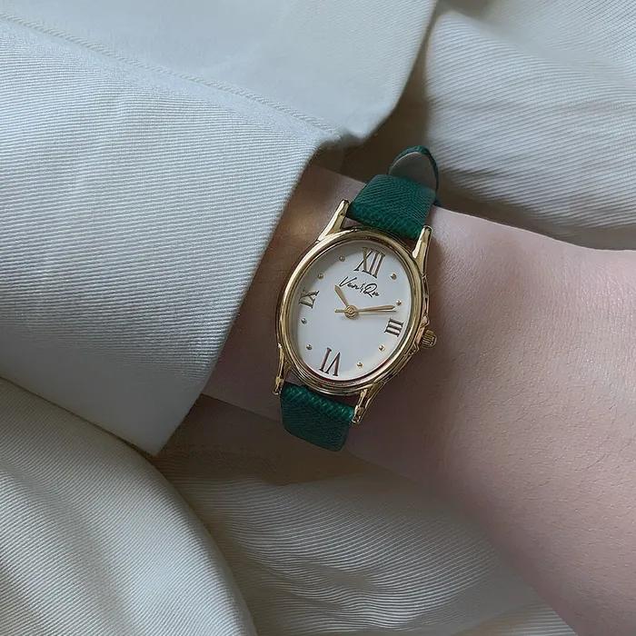 Gem-Gold/Pearl (Green Saffiano Leather)