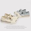 Design Sense~ Fashionable Versatile Thick Baseplate Shoes Breathable And Lightweight Student Casual Shoes Spring One-Word Buckle Single Shoes