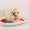 Entzückender Cartoon Strass Eulen Schlüsselanhänger für Frauen Süßer Tier Metall Schlüsselanhänger