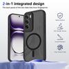 KEYSION Magnetic Phone Case for OPPO Reno12 Pro 5G Silicone+PC Matte Translucent Clear Shockproof Back Cover for OPPO Reno 12 5G