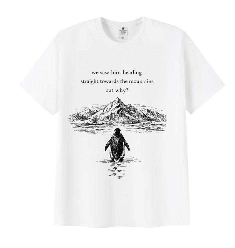 Nihilist Penguin Why Funny Meme Fans Gift T Shirt Men Women Vintage Fashion Oversized T-shirts High Quality Cotton T-shirt