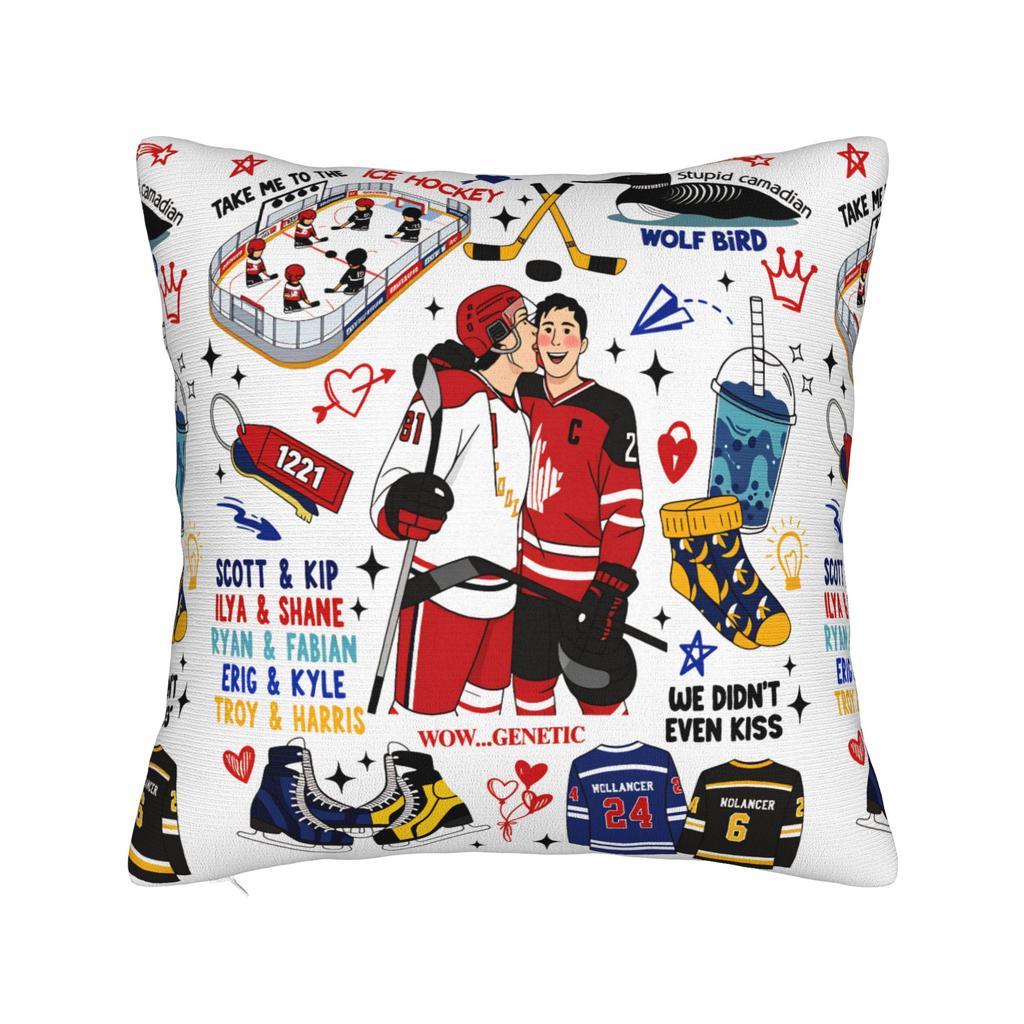 Heated Rivalry 21 Square Pillow Covers Polyester Car Cushion Case Cool Decor Pillowcase 45*45