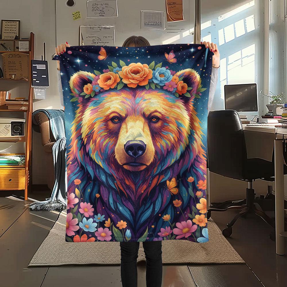 

1Pc Liquidpaintanimals Print Flannel Blanket, High quality Comfortable for All Seasons, Home Decor, Warmth and Comfort, Perfect for Christmas Gifts 80cm x 120cm