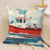 Classic Ships Cushion Cover Soft Plush Fabric Double-Sided Printed Cushion Covers for All Seasons Home Decor