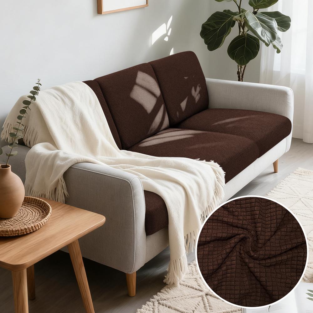 Jacquard Woven Fabric Pure Couch Fitted Covers Polar Thermal Fleece Fabric Form Fitting Sofa Seat Covers Detachable Couch Protector Furniture Cover