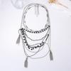 European and American Light Luxury Exquisite Exaggerated Multi-strand Rope Waterfall Tassel Pendant Multi-layer Necklace Sweater Chain Women