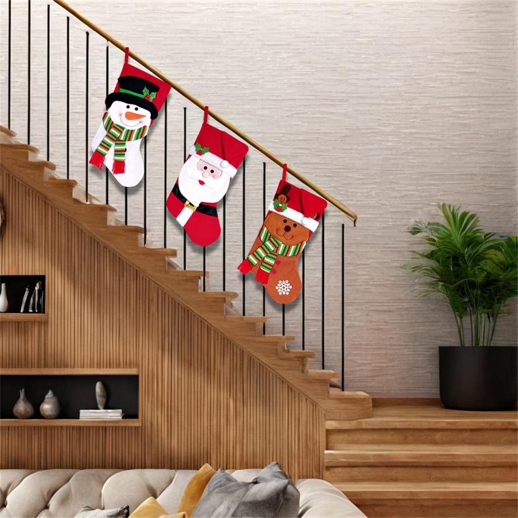 Christmas House Christmas Figure Stockings Christmas Stockings Old Man Snowman Christmas Costume Tree Ornament Pendant Gift Bag