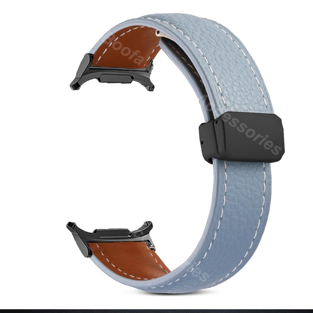 No Gaps Magnetic Strap For Samsung Galaxy Watch Ultra 47mm 2025 Metal Leather Band For Galaxy Watch 47 ULTRA 7 Curved End Correa