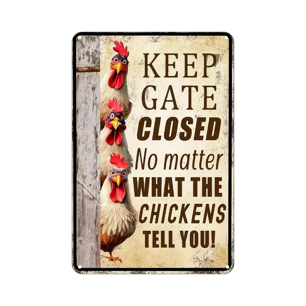 Vintage aluminiumskyltar för kycklingfarm för mysig kaféinredning