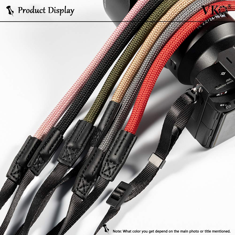 VKO Camera Neck Climbing Rope Shoulder Adjustable Length for Cameras Strap, Strap, 80-135cm SLR/Mirrorless/Compact (Gray)