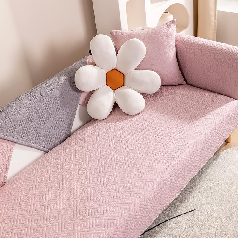 

Подушка для дивана из чистой хлопчатобумажной ткани, нескользящая четырехсезонная универсальная подушка для сиденья, простой летний кожаный чехол для дивана, тканевое полотенце 90*240cm