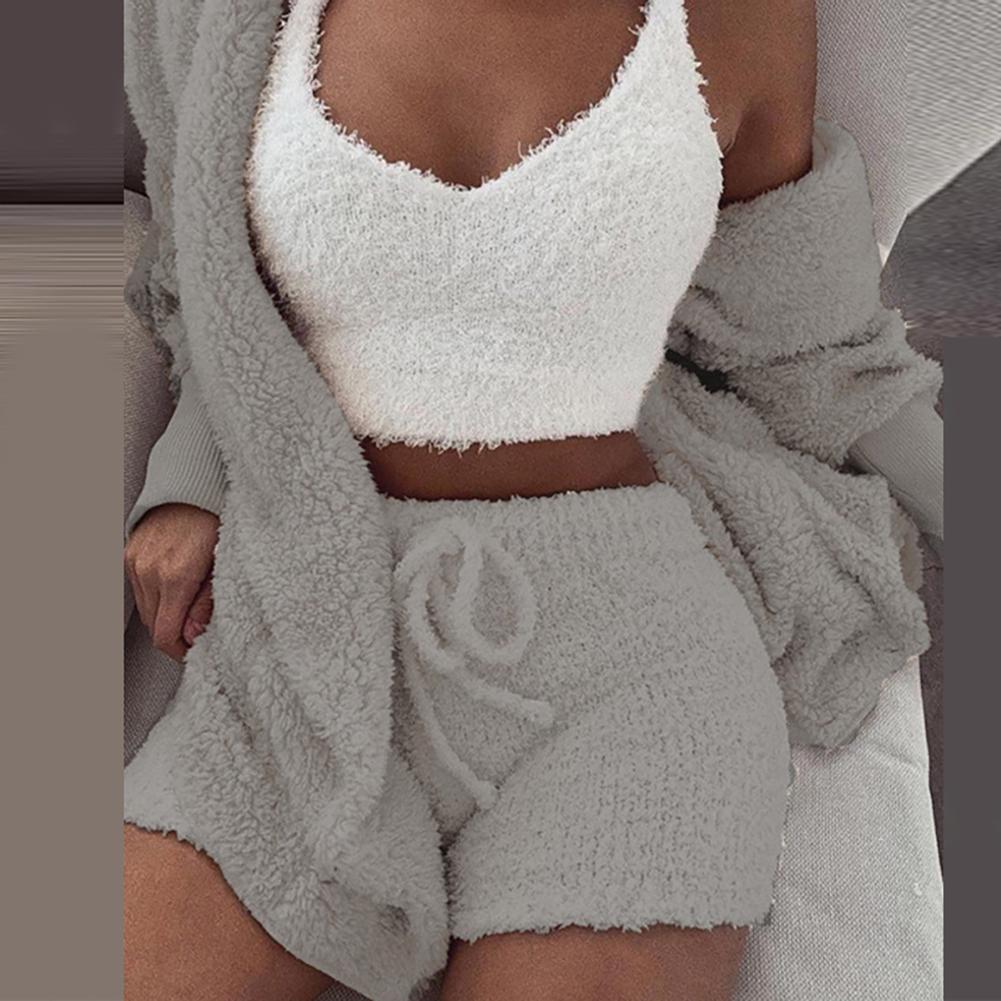 Buy 3PCS/Sets Sexy Fluffy Suits Velvet 