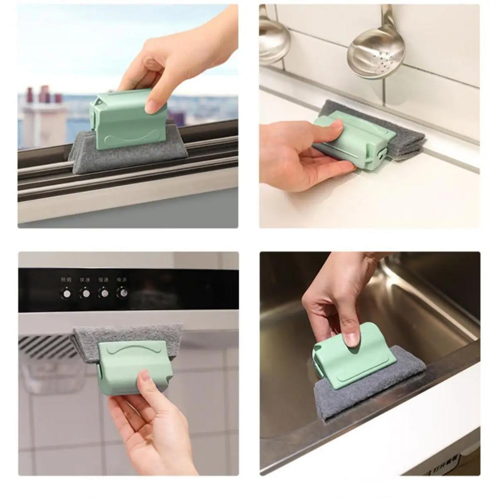 Small Window Groove Cleaning Brush Tool Door Window Sill Track Cleaner Lightweight Durable Stainless Steel Material