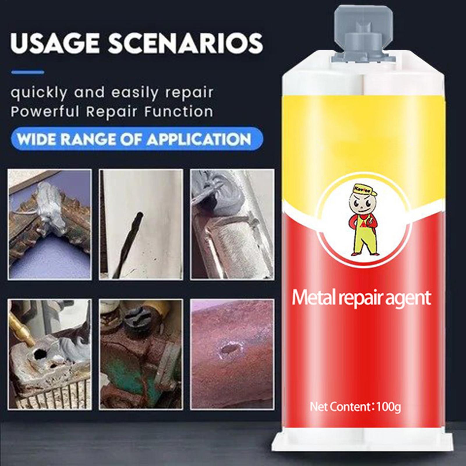 100g Metal Repair Glue Corrosion Casting AB Glue Quick Drying Repairing Adhesive Heat Resistance Weld Industrial Repair Agent rosso