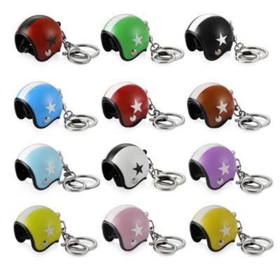 Star Pattern Helmet Design Keychain Car Motorcycle Motor Bicycle Crash Helmet Key Fob Chain