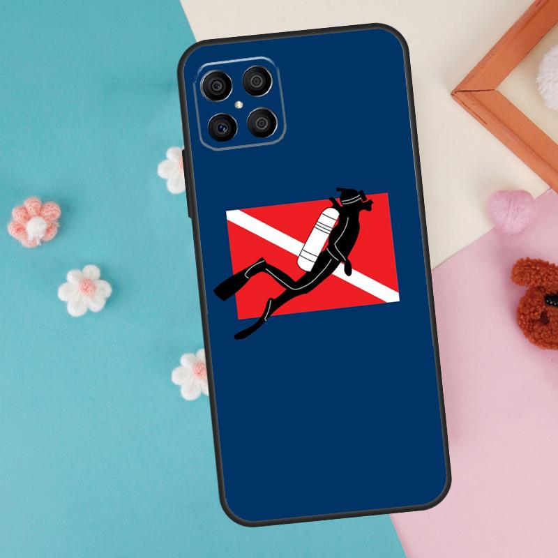 Diver Down Scuba Flag Case For Honor 200 Pro 50 70 90 X9a X8a X8 X9 X8b X9c X9b Honor Magic 7 5 6 Lite Pro Cover