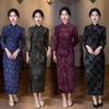 1011 autumn and winter new national style improved flocking composite cheongsam new Chinese large size long women's wedding ceremony